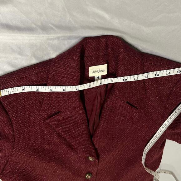 Neiman Marcus 100% Wool Button Front Blazer Size 4 - Picture 5 of 9